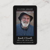 シンプル葬儀記念祈りの言葉フォトカード 名刺 (正面)