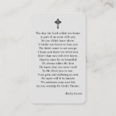 シンプル葬儀記念祈りの言葉フォトカード 名刺 (裏面)