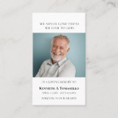 シンプル葬儀記念祈りの言葉フォトカード 名刺 (正面)