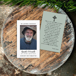 シンプル葬儀記念祈りの言葉フォトカード 名刺