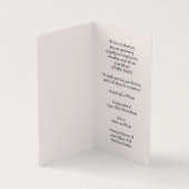シンプル葬儀記念祈りの言葉フォトカード 名刺 (内部)
