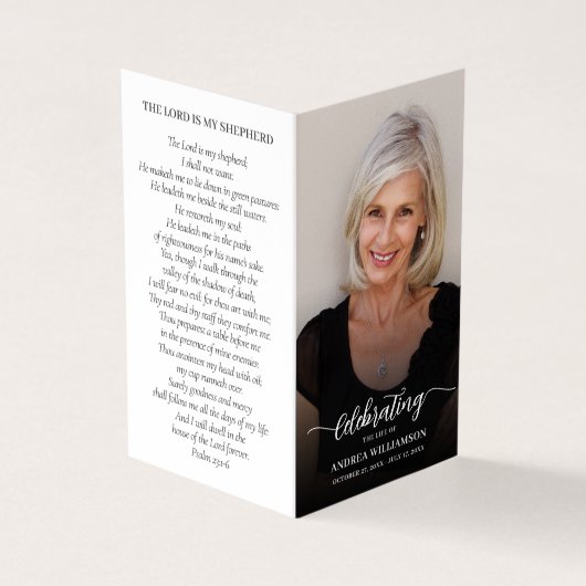 シンプル葬儀記念祈りの言葉フォトカード 名刺 (外部)