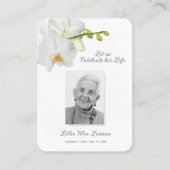 シンプル葬儀記念祈りの言葉フォトカード 名刺 (正面)