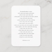 シンプル葬儀記念祈りの言葉フォトカード 名刺 (裏面)