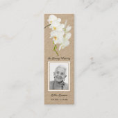 シンプル葬儀記念祈りの言葉写真ブックマークカード スキニー名刺 (正面)