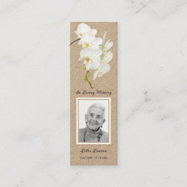 シンプル葬儀記念祈りの言葉写真ブックマークカード スキニー名刺