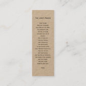 シンプル葬儀記念祈りの言葉写真ブックマークカード スキニー名刺 (裏面)