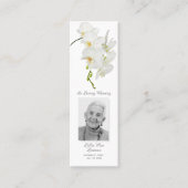 シンプル葬儀記念祈りの言葉写真ブックマークカード スキニー名刺 (正面)