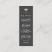 シンプル葬儀記念祈りの言葉写真ブックマークカード スキニー名刺 (裏面)