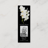 シンプル葬儀記念祈りの言葉写真ブックマークカード スキニー名刺 (正面)