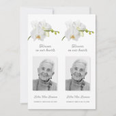 シンプル葬儀記念祈りの言葉写真ブックマークカード 招待状 (正面)