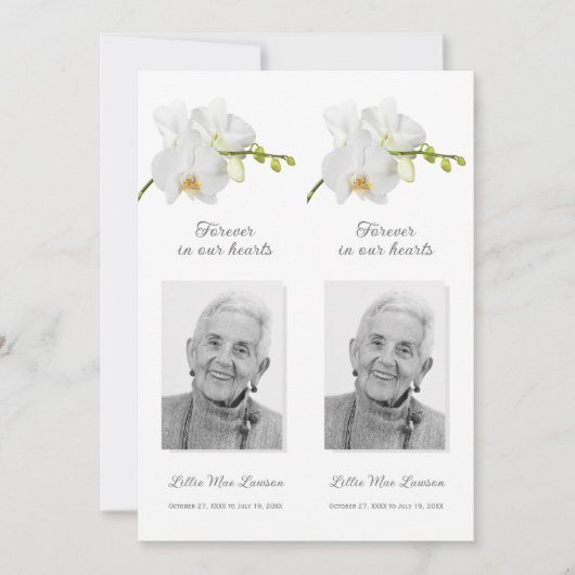 シンプル葬儀記念祈りの言葉写真ブックマークカード 招待状 (正面)