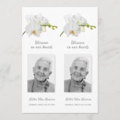 シンプル葬儀記念祈りの言葉写真ブックマークカード 招待状 (正面)