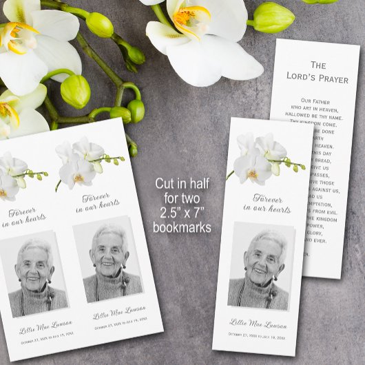 シンプル葬儀記念祈りの言葉写真ブックマークカード 招待状