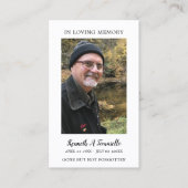 シンプル葬儀記念祈りの言葉2枚フォトカード 名刺 (正面)