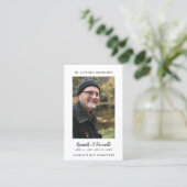 シンプル葬儀記念祈りの言葉2枚フォトカード 名刺 (スタンド正面)