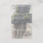 シンプル葬儀記念祈りの言葉2枚フォトカード 名刺 (裏面)