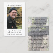 シンプル葬儀記念祈りの言葉2枚フォトカード 名刺 (正面/裏面)