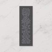 シンプル葬儀3フォト悔やみや弔慰グレー祈りの言葉カード スキニー名刺 (裏面)