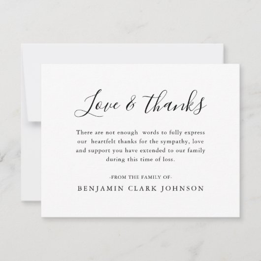 シンプル葬式の弔意の忌引悔やみや弔慰 サンキューカード (正面)