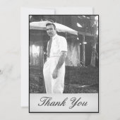 シンプル葬(白エレガントと黒) サンキューカード (正面)