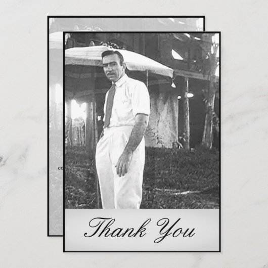 シンプル葬(白エレガントと黒) サンキューカード (正面/裏面)