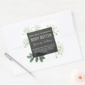 シンプル蓮フラワー商品シール |ラベル スクエアシール (封筒)