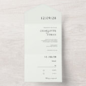 シンプル薄いグエレガントリーン オールインワン招待状 (内側)