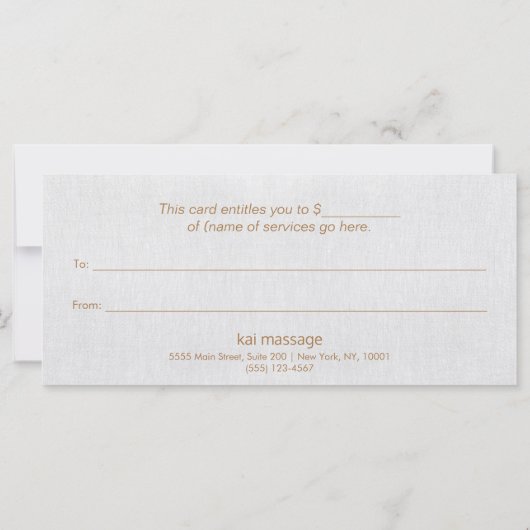 シンプル薄いグレーのギフト証明書 (裏面)