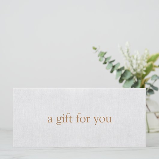 シンプル薄いグレーのギフト証明書 (スタンド正面)