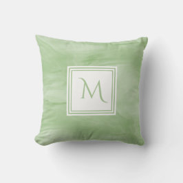 シンプル薄い緑の繊細な大理石モノグラモダンム クッション