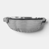 シンプル薄い黒ミニマル色と白のストライプ ファニーパック (レイダウン)