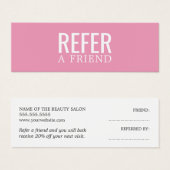 シンプル薄エレガント色ピンク白色の紹介カード (正面&裏面)