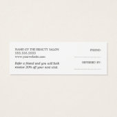 シンプル薄エレガント色ピンク白色の紹介カード (裏面)