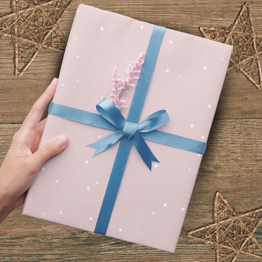シンプル薄桃雪片のラッピング紙 ラッピングペーパー