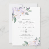 シンプル薄紫エレガント水色リハーサルディナー 招待状 (正面)