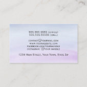 シンプル薄紫ダスティブルー&ウォーターカラー洗浄フェミニン 名刺 (裏面)