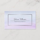 シンプル薄紫ダスティブルー&ウォーターカラー洗浄フェミニン 名刺 (正面)