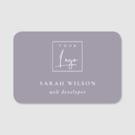 シンプル薄紫プロモーションカスタムロゴ 名札