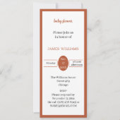 シンプル薄茶カスタマイズ赤ちゃん 招待状 (正面)
