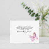 シンプル蝶々葬儀記念碑ありがとう サンキューカード (スタンド正面)