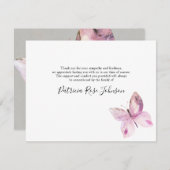 シンプル蝶々葬儀記念碑ありがとう サンキューカード (正面/裏面)