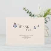 シンプル蝶とワイルドフラワーベビーシャワー サンキューカード (スタンド正面)