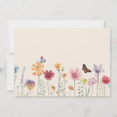 シンプル蝶とワイルドフラワーベビーシャワー サンキューカード (裏面)