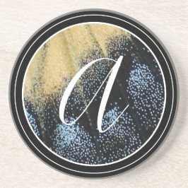 シンプル蝶ウィングイエローとブルー コースター