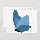 シンプル蝶 – 青 ポストカード (正面/裏面)