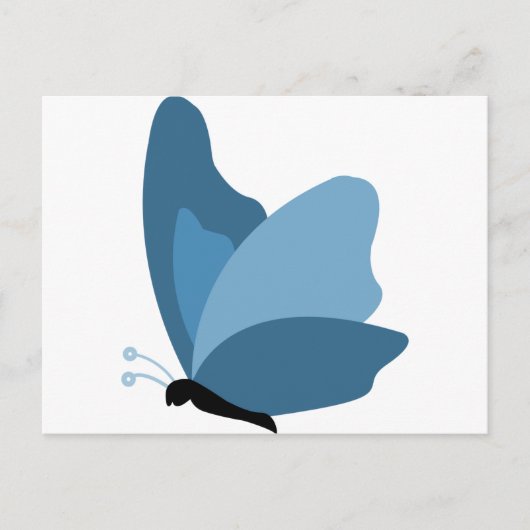 シンプル蝶 – 青 ポストカード (正面)