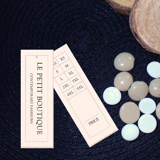 シンプル衣料品サイズチャート白ファッション価格ラベル