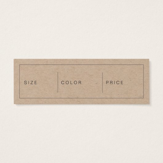 シンプル衣料品店クラフトつる価格ラベル (裏面)