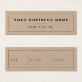 シンプル衣料品店クラフトつる価格ラベル (正面&裏面)